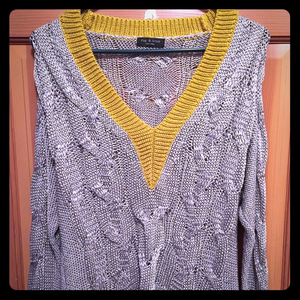 Rag & Bone New York gold & silver woven sweater